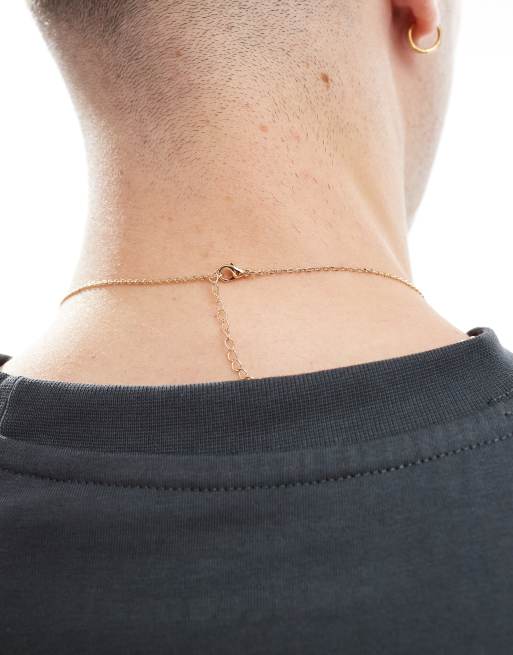 ASOS DESIGN square pendant necklace in gold | ASOS