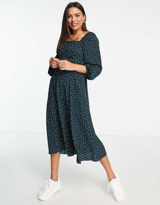 Asos green spotty store dress