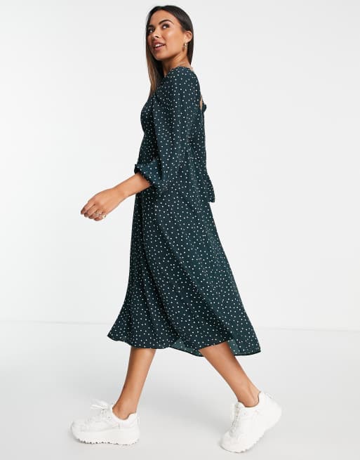 Asos green sales spot dress