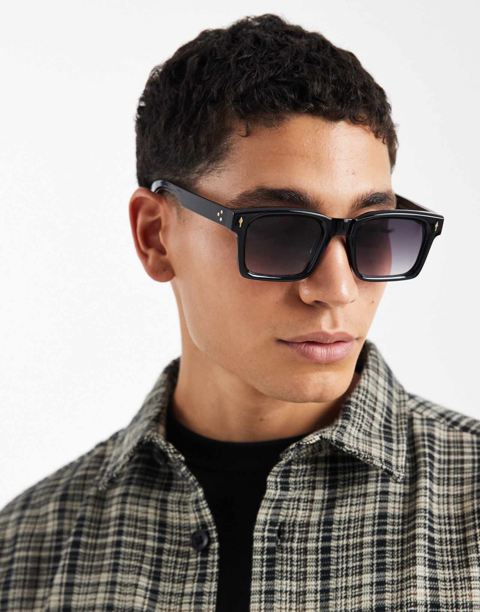 ДИЗАЙНЕРСКИЕ квадратные солнцезащитные очки ASOS черного цвета с дымчатыми линзами