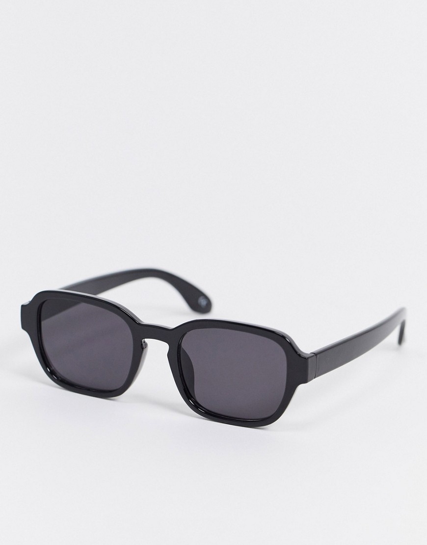 ASOS DESIGN square sunglasses in black with smoke lens