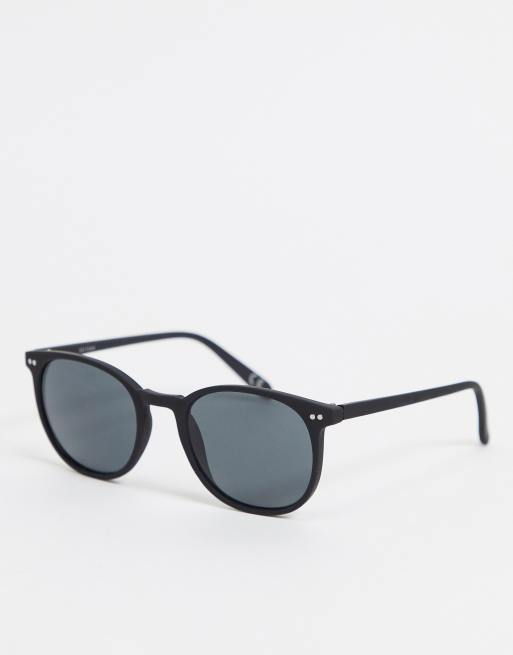 Asos Design Square Sunglasses In Matte Black Plastic With Smoke Lens Asos 