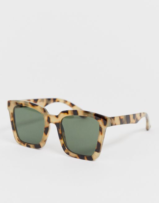 ASOS DESIGN square sunglasses in milky tort | ASOS