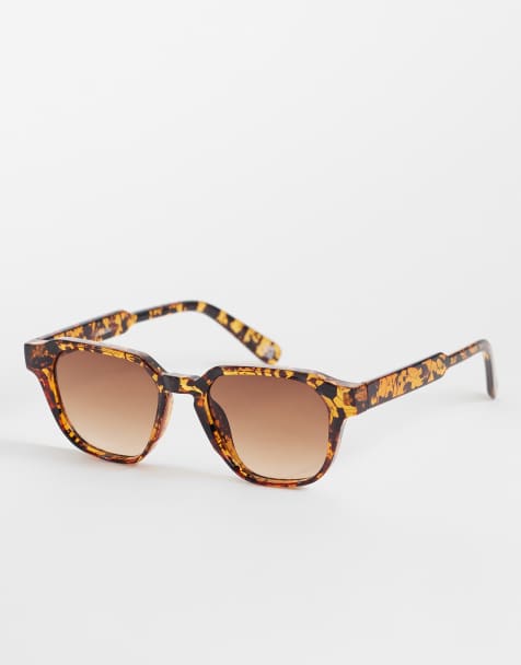 ASOS DESIGN square sunglasses in tortoise shell with brown ombre lens - view 1