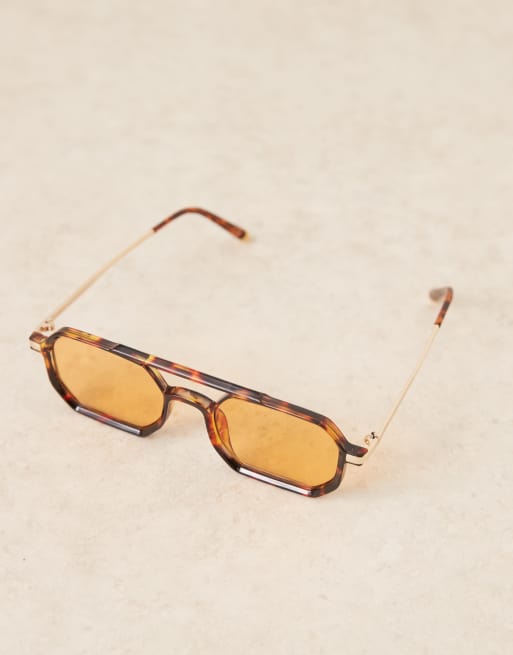 KISS Gangster Flat Top Square Sunglasses K60A – Gradient Lite Brown Tortoise, UV400