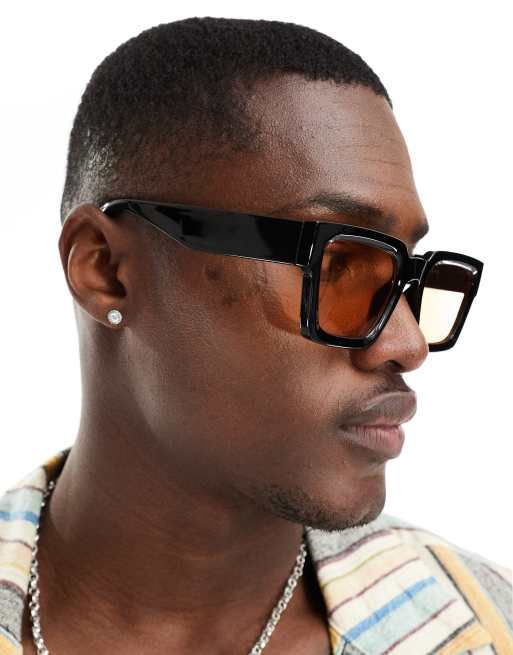 thumbnail image 2 of Unisex Square Metal Frame Sunglasses – Gold/Silver Frame With Black, Blue, Or Brown Gradient Oceanic Lenses – UV400 2 of 5