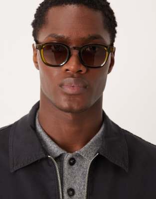 ASOS DESIGN ASOS DESIGN square sunglasses with brown lens and crystal green frame