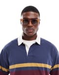[ASOS DESIGN] ASOS DESIGN square sunglasses with matte tan frame-Orange No Size ORANGE