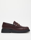 [ASOS DESIGN] ASOS DESIGN square toe loafers in burgundy-Red 43 BURGUNDY