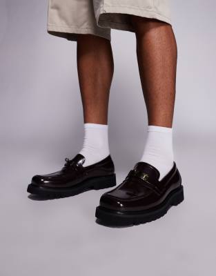 Asos Design Square Toe Loafers In Black