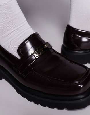 Asos Design Square Toe Loafers In Black