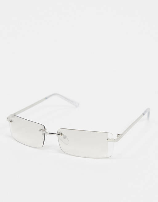 ASOS DESIGN square wrap sunglasses with frosted sides