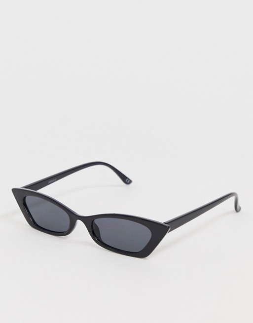ASOS DESIGN squared off narrow cat eye sunglasses