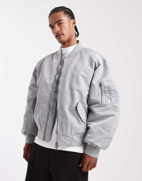 ASOS DESIGN – Srebrna kurtka bomberka o kroju oversize - view 1