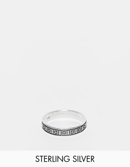 ASOS DESIGN – Srebrna obrączka ze spiralnym wzorem
