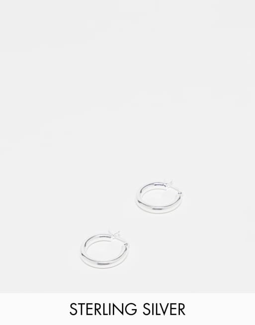 ASOS DESIGN – Srebrne grube kolczyki-koła ze srebra wysokiej próby, 25 mm
