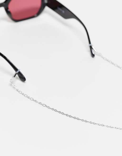 ASOS DESIGN – Srebrny łańcuszek do okularów przeciwsłonecznych