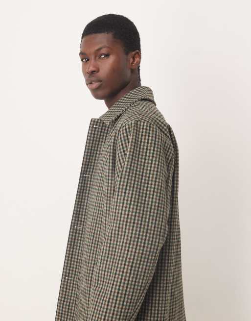 ASOS DESIGN – Średniej długości płaszcz w zieloną kratkę, 4 z 5