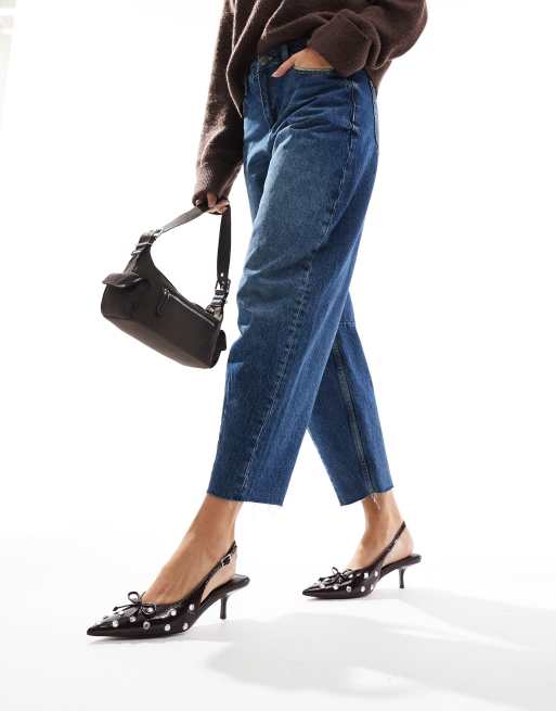 ASOS DESIGN – Sriracha – Riemchenpumps in Burgunderrot mit mittelhohem Absatz und Verzierung, 4 von 4
