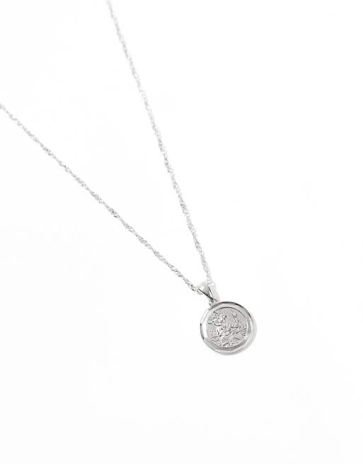 ASOS DESIGN St. Christopher pendant necklace in silver  
