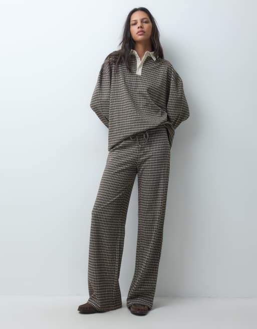 ASOS DESIGN - Brunternet sæt med cardigan og bukser med brede ben, 3 af 3