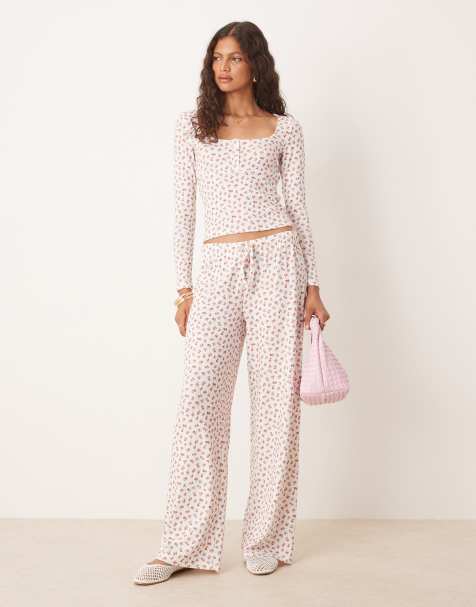 ASOS DESIGN - Sæt med småblomstret print i pointelle - view 1