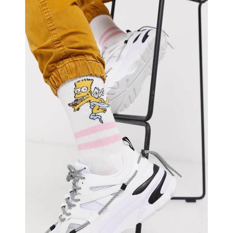 ASOS DESIGN St Valentin Chaussettes de sport avec Bart Simpson