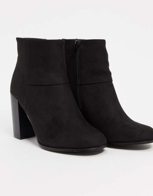 ASOS DESIGN stack heeled ankle boots in black