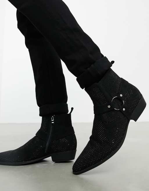 Mens strap chelsea outlet boots