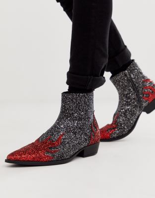 sparkly chelsea boots