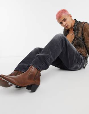 cuban heel western chelsea boots