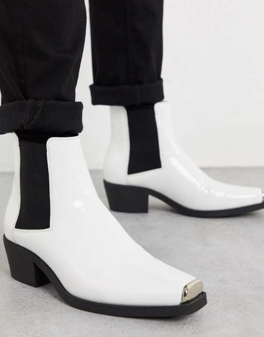 Asos design stacked hot sale heel western boots