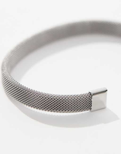 Silver mesh cuff deals bracelet