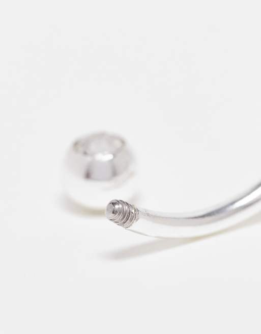 ASOS DESIGN stainless steel belly bar with crystals, 3 of 4