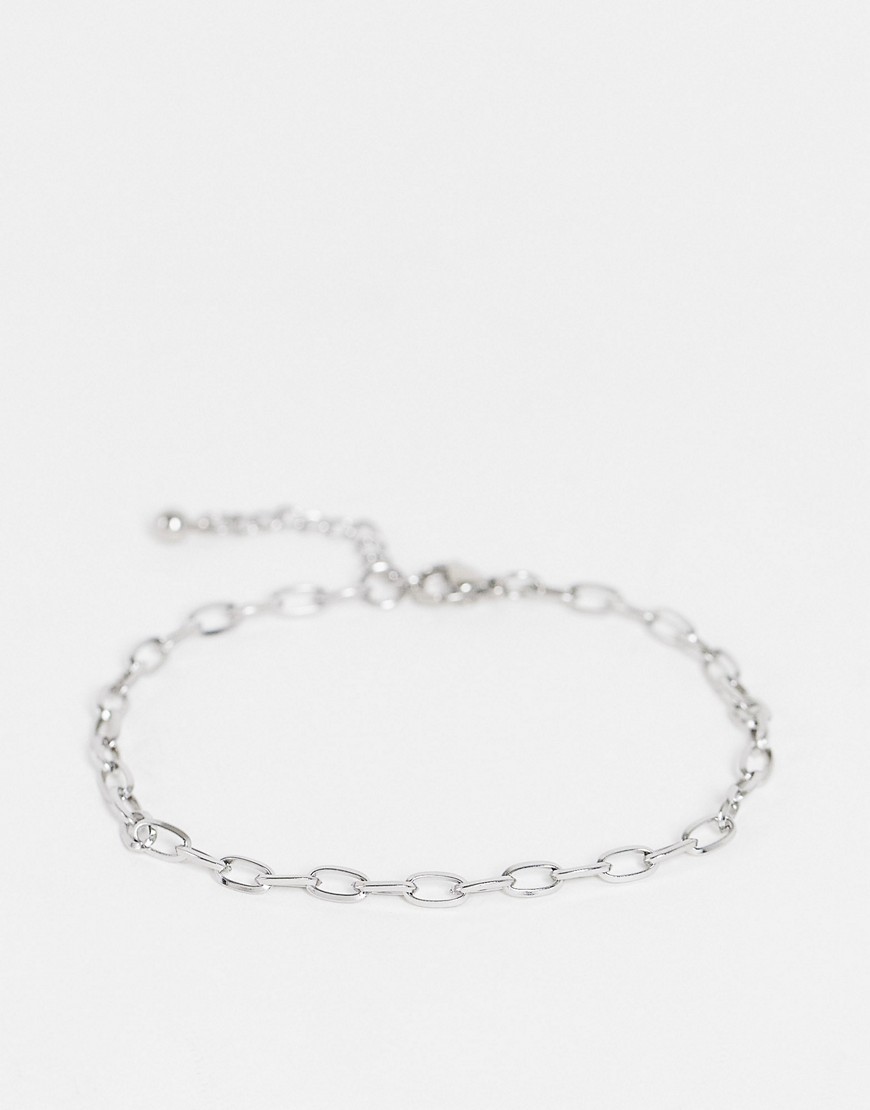 ASOS DESIGN stainless steel chain bracelet in silver tone