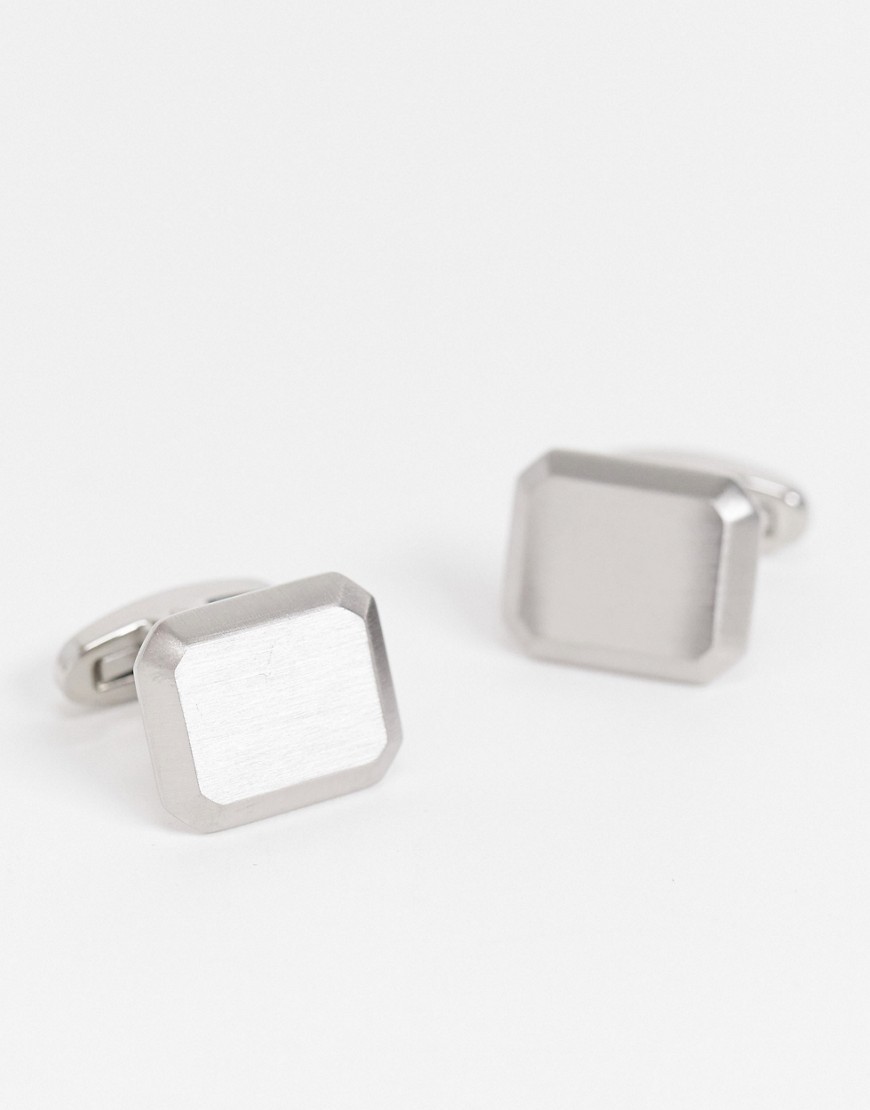 ASOS DESIGN stainless steel cufflinks in brushed silver