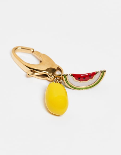 ASOS DESIGN stainless steel fruit salad charm for bikinis and accessories in gold tone, 3 of 3