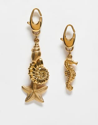 Asos Design Stainless Steel Sea Life Pack Of 2 Charms For Bikinis And Accessories