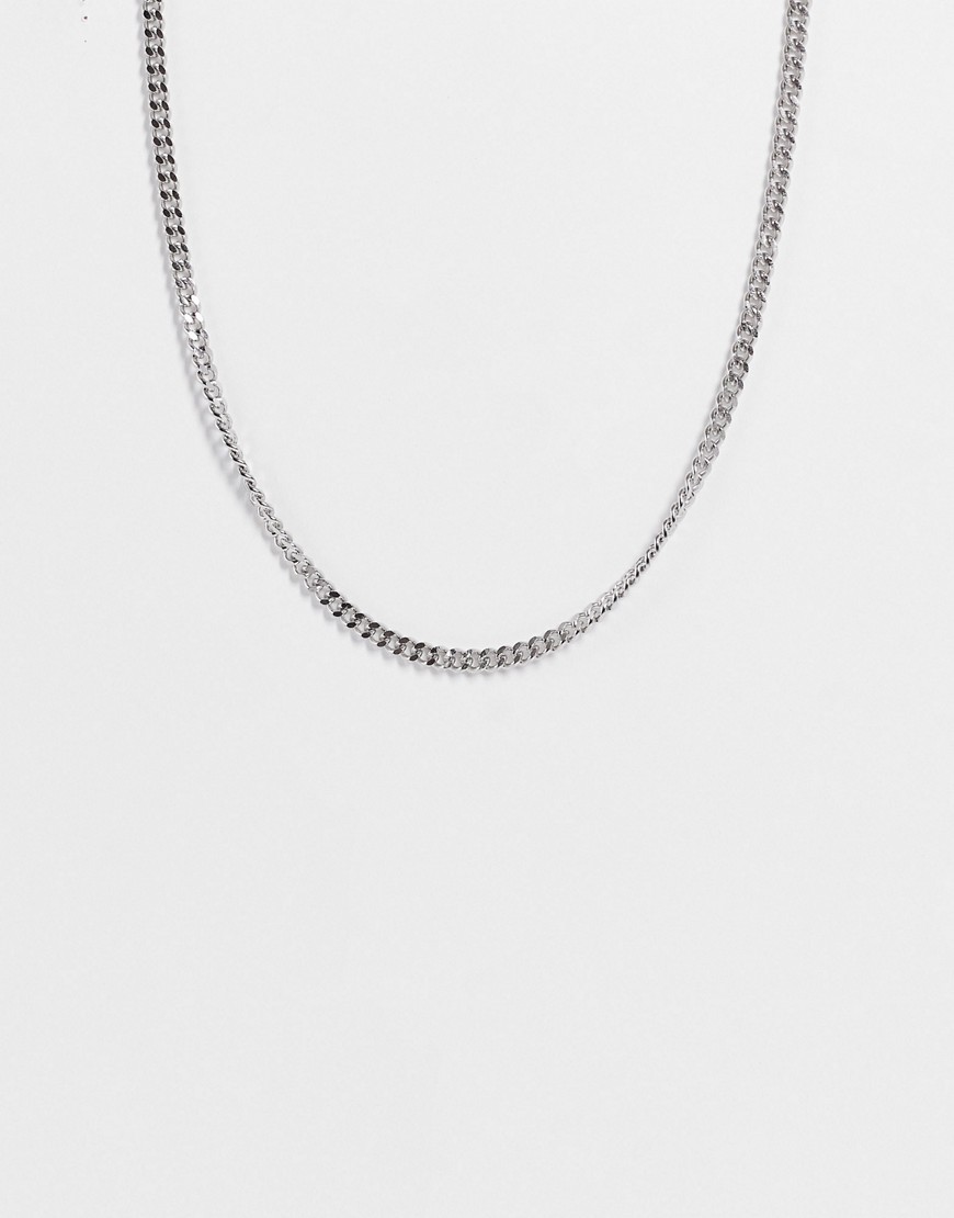ASOS DESIGN stainless steel slim neckchain with t-bar in silver tone