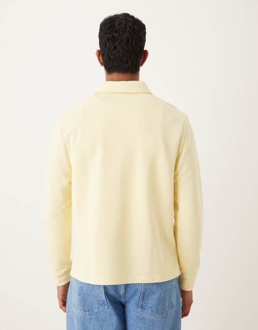 ASOS DESIGN standard fit 1/4 zip sweatshirt in butter yellow