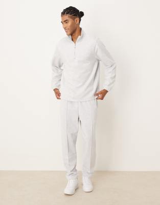 Asos Design Standard Fit Half Zip Sweater In White