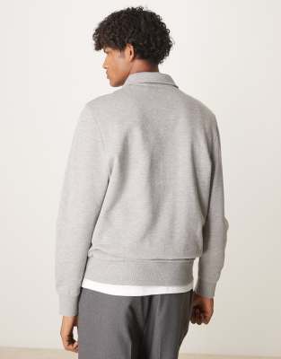 ASOS DESIGN standard fit quarter zip sweatshirt with collar
