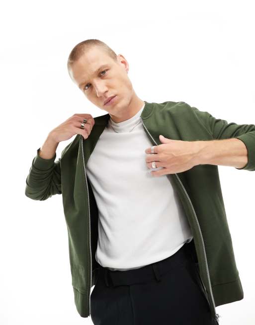 Asos khaki outlet bomber jacket