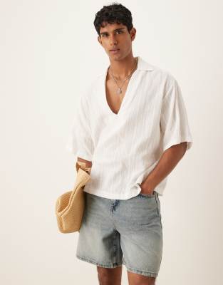 ASOS DESIGN standard length denim jort in light wash - view 1