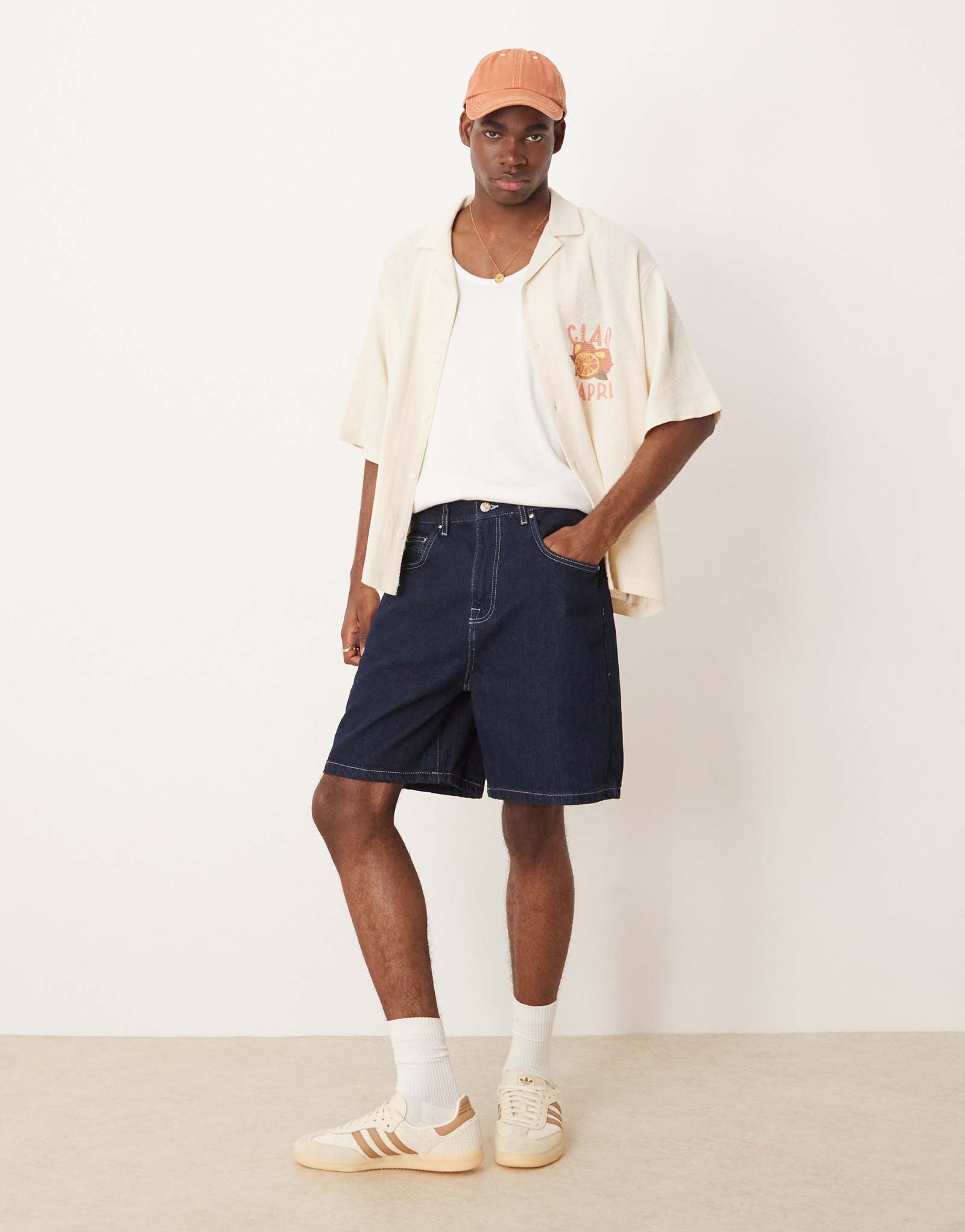 Джинсовые шорты стандартной длины от ASOS DESIGN цвета индиго