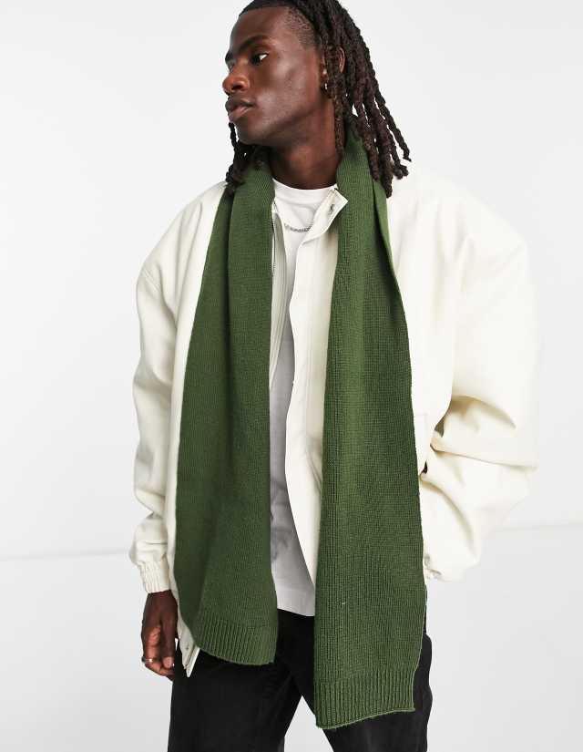 ASOS DESIGN standard scarf in khaki