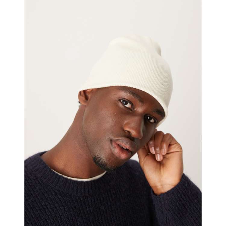 ASOS DESIGN standard skull beanie in cream | ASOS