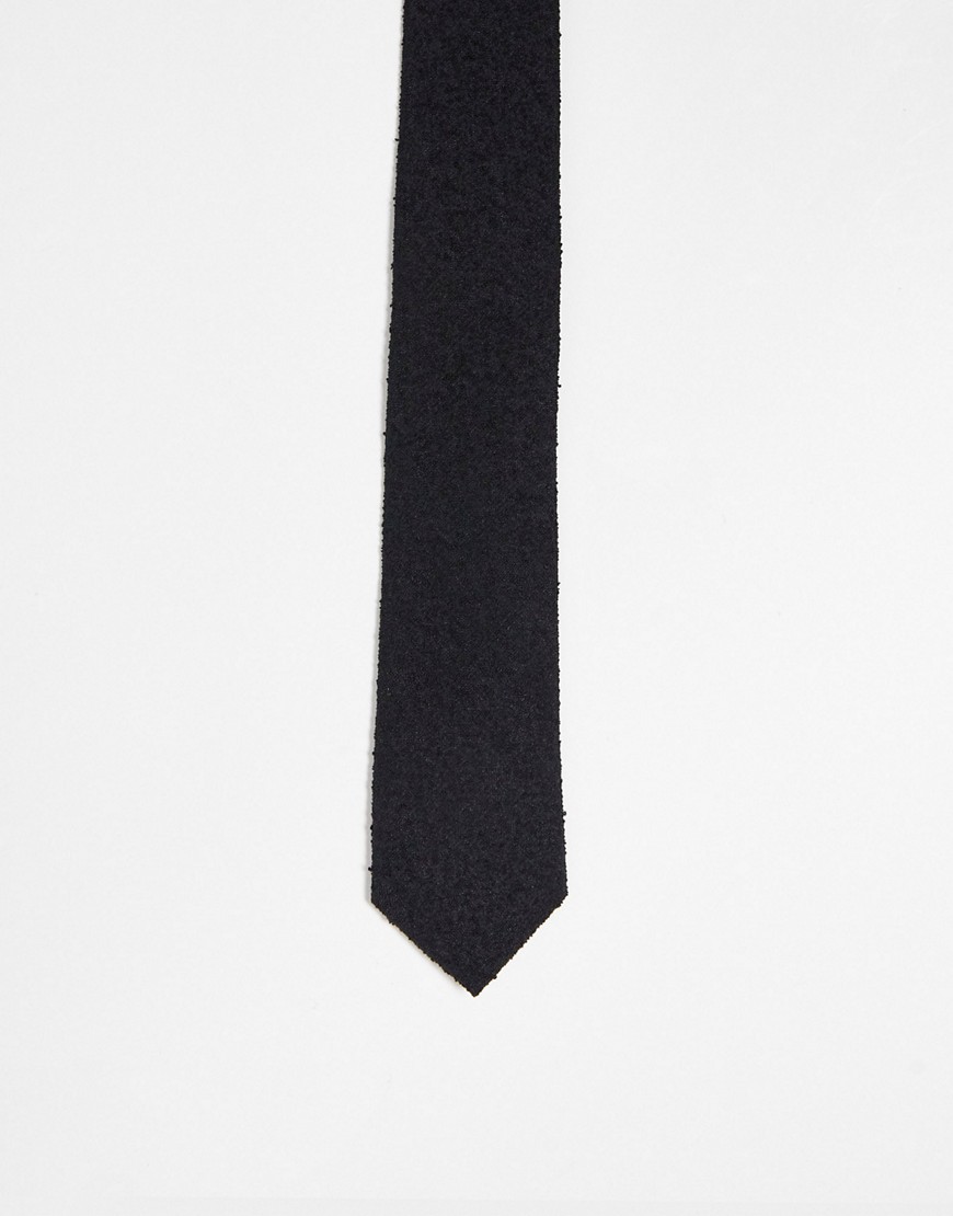 ASOS DESIGN standard tie in black texture