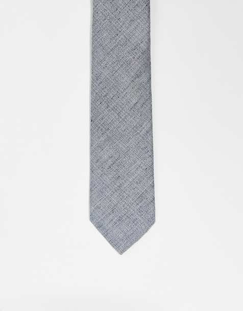ASOS DESIGN standard tie in grey two tone - view 1