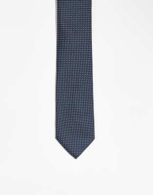 ASOS DESIGN ASOS DESIGN standard tie with dot pattern in navy
